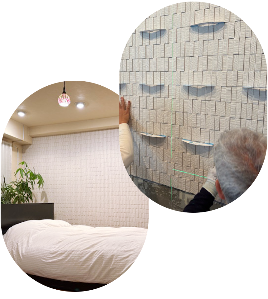 エコカラットの施工風景と仕上がり